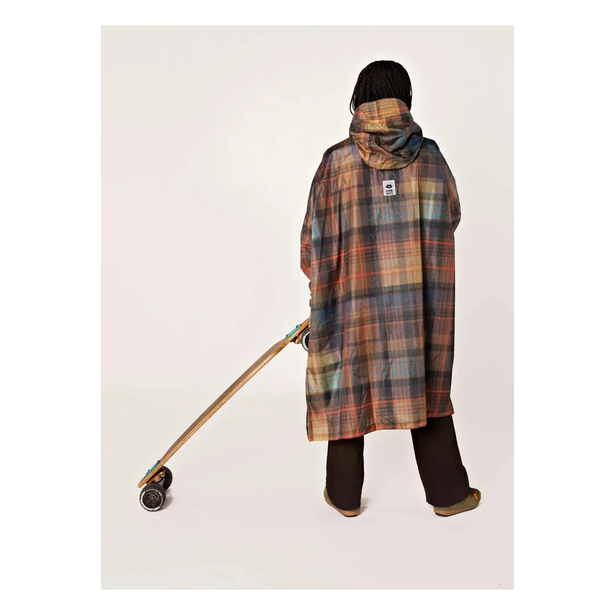 Rainkiss - Tartan Raincoat Cape - Women's Collection | Orange