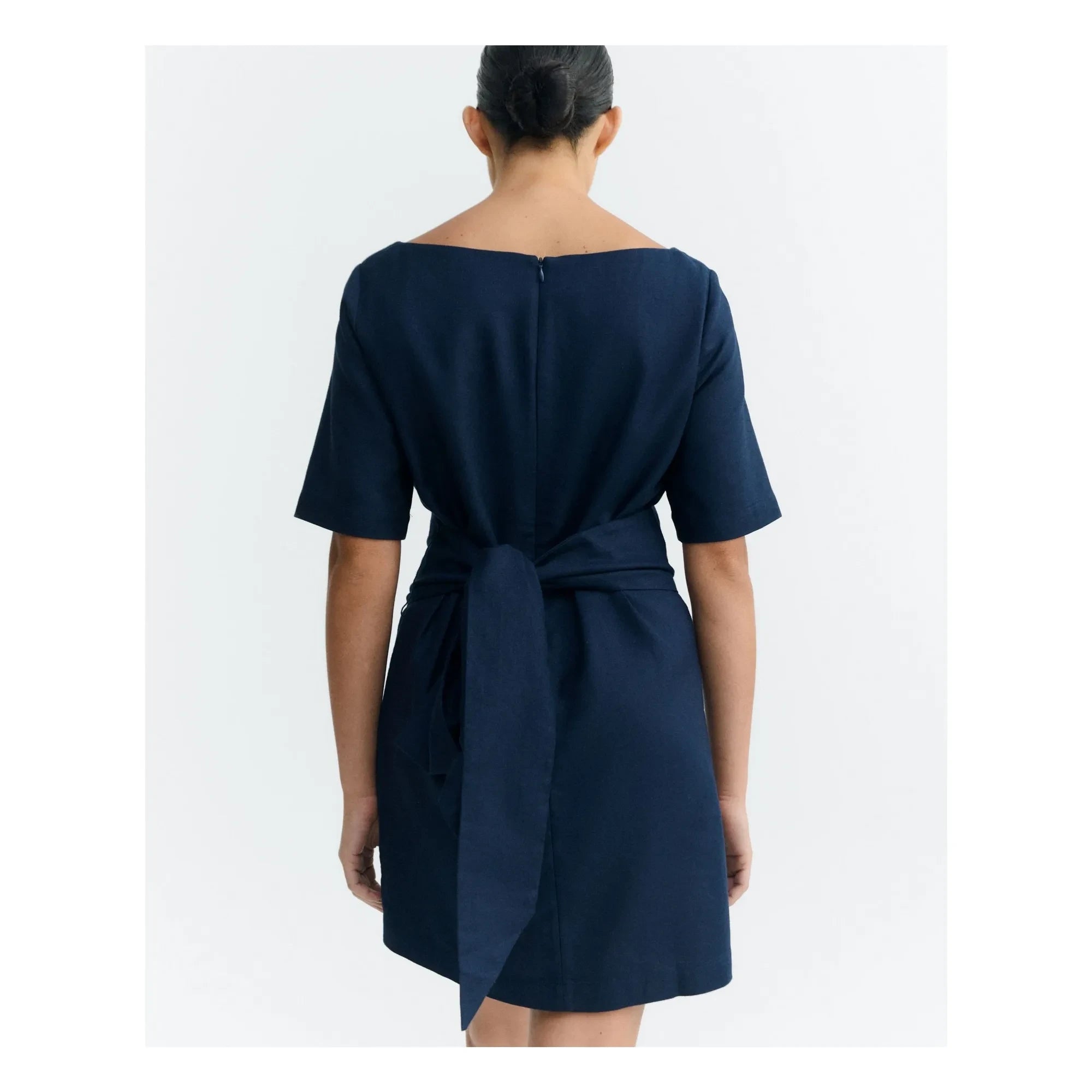 Thinking Mu - Kieran organic cotton dress | Navy Blue