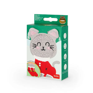 Legami - Kids' Christmas Slipper Socks Kitty Santa - A Perfect Fit!