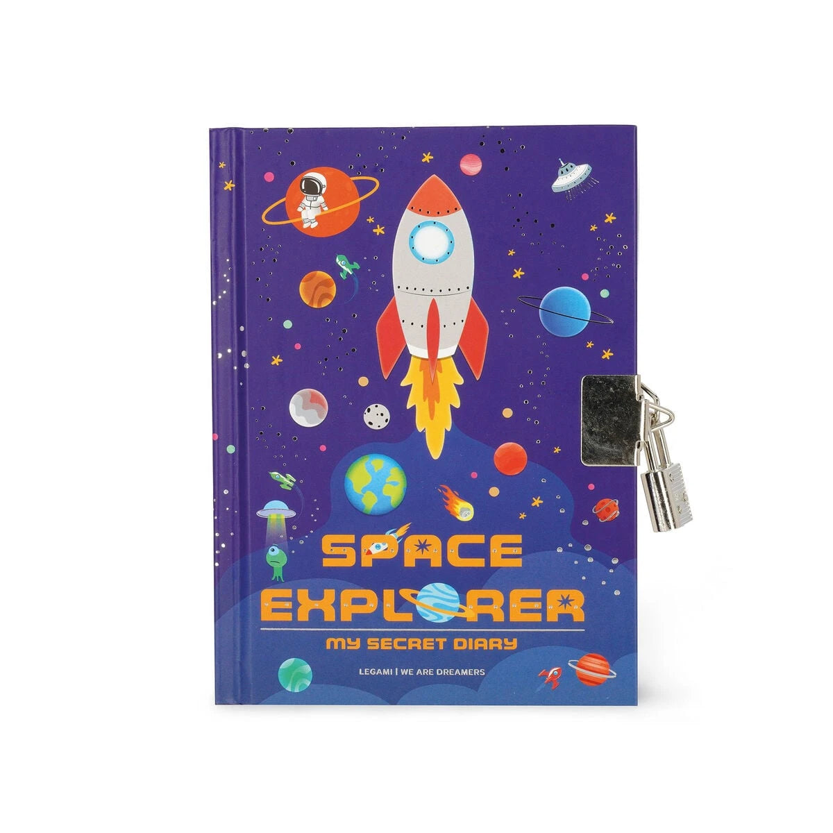 Legami - Secret Günlük ile Padlock ve Illustrated Hard Kılıf - Uzay - My Secret Günlük