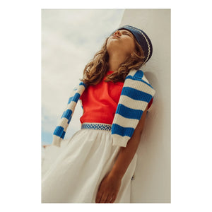 THE LiTTLE POETS - Gastão Striped Organic Cotton Sweater | Royal Blue