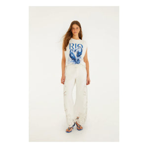 Farm Rio - Rio Epaulet T-Shirt | White