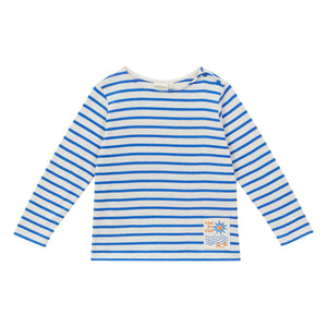 Arsène et Les Pipelettes - Striped Organic Cotton T-Shirt | Blue