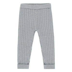 Rylee + Cru - Mini Quilted Ribbed Leggings | Gray Blue