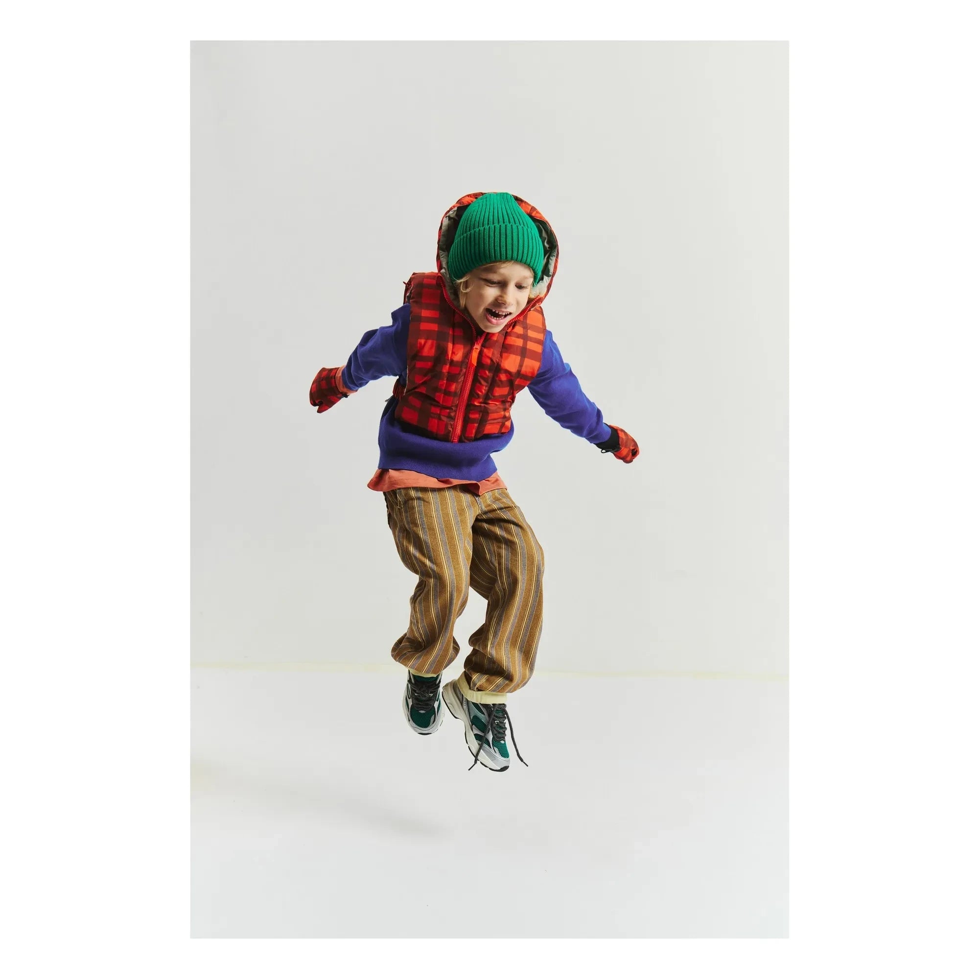 Fudoon - Exclusivity Fudoon X Smallable - Reversible Checked Hooded Coat | Orange