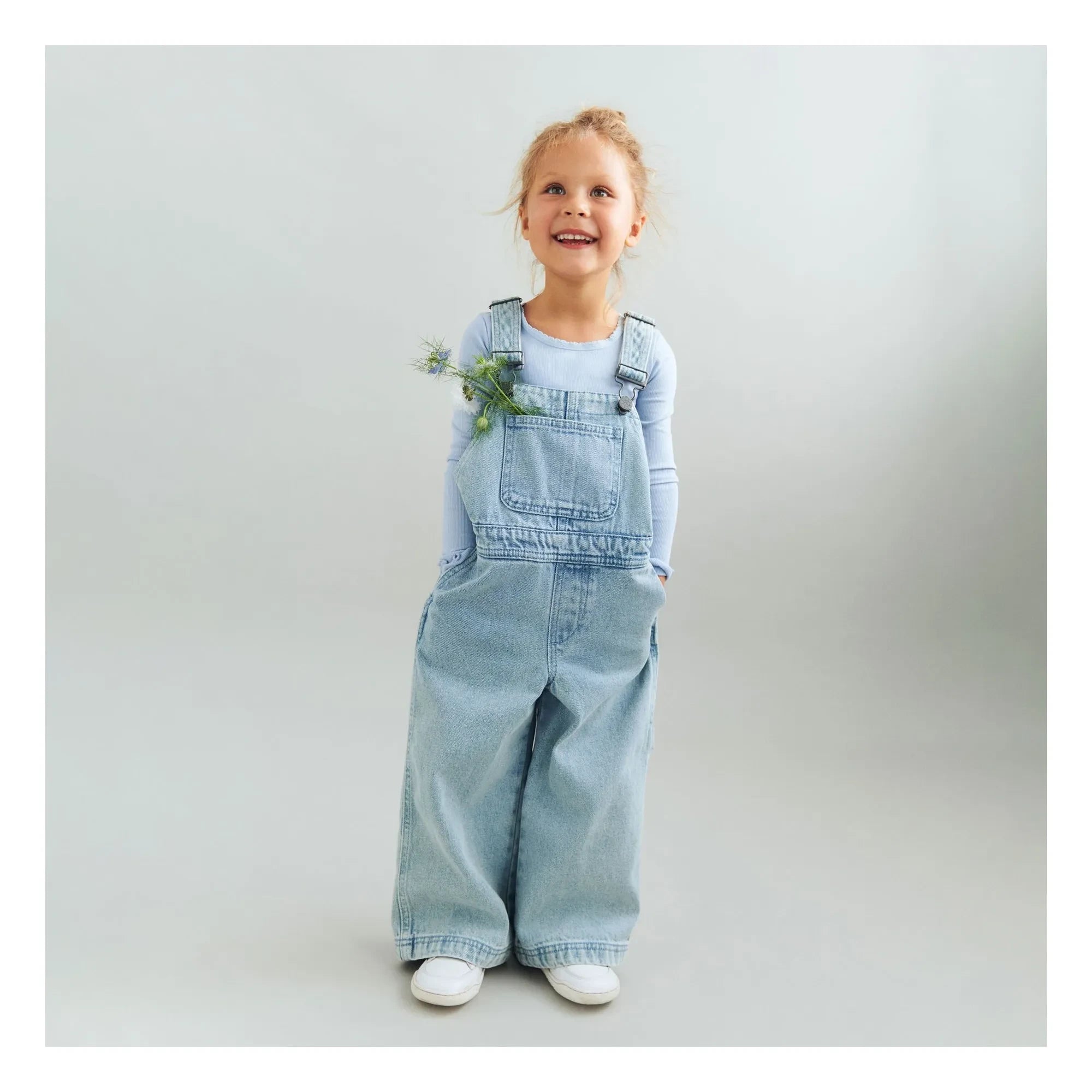 Wheat - Denim Marley Organic Cotton Overalls | Light Blue
