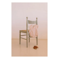 Studio Bohème - Organic Cotton Striped Cloud Wrap Romper | Light Pink