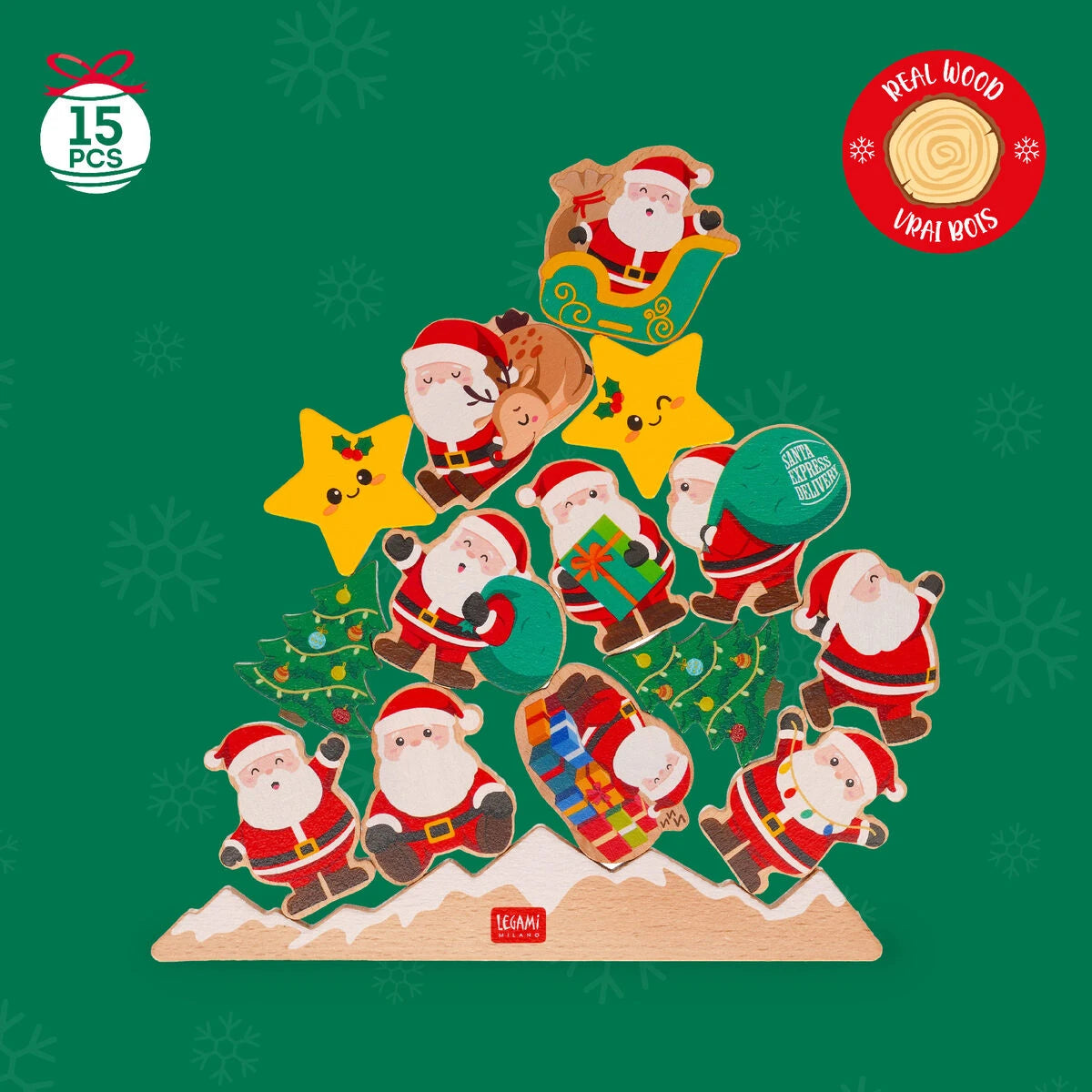 Legami - Stackable Wooden Game - Ho Ho Ho Balancing Game
