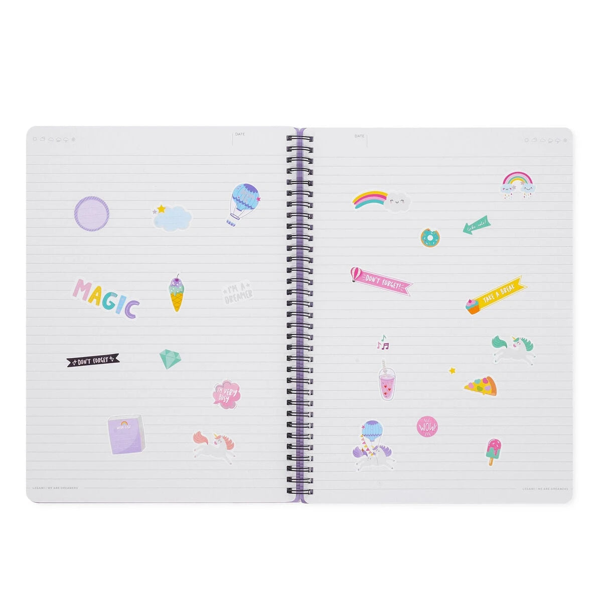 Legami - A4 Lined Defter ile Illustrated Hard Kılıf - Tek Boynuzlu At - Spiral-Bound