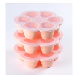 Béaba - Multi-compartment Silicone Plate 6x90ml | Pale Pink