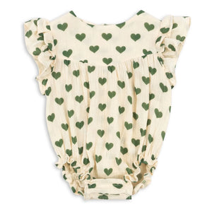Konges Sløjd - Coco Hearts Organic Cotton Romper | Ecru