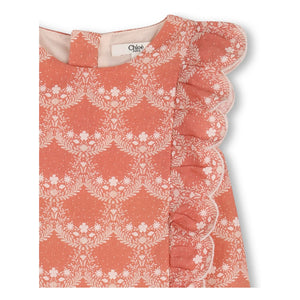 Chloé - Organic cotton dress and hat set | Peach