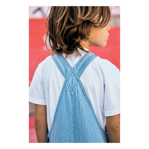 Bonton - Nope Striped Overalls | Blue