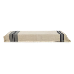 Libeco - Black House Stripe Linen Throw | Charcoal