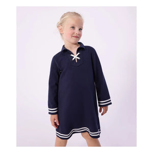 Petit Bateau - Lace Collar Dress | Navy Blue