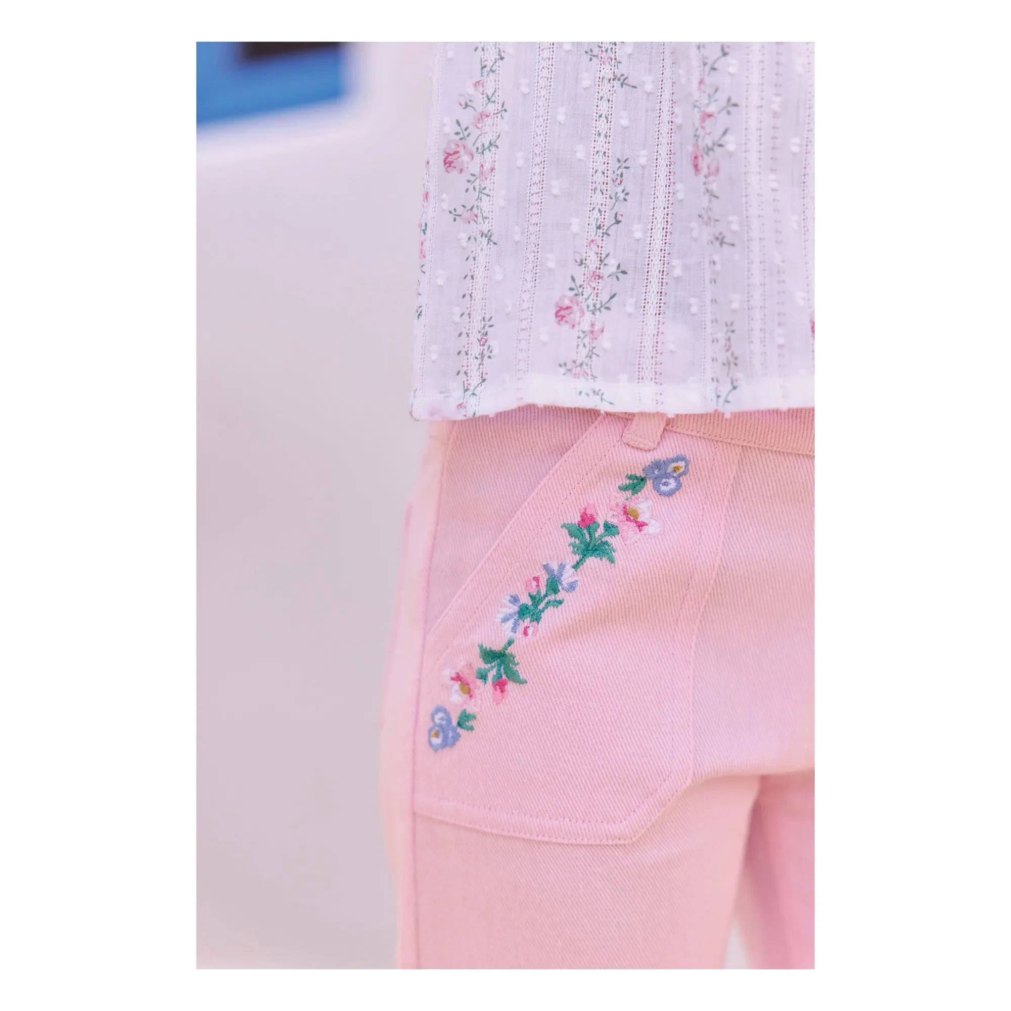 Tartine et Chocolat - Embroidered Pocket Pants | Dust Pink