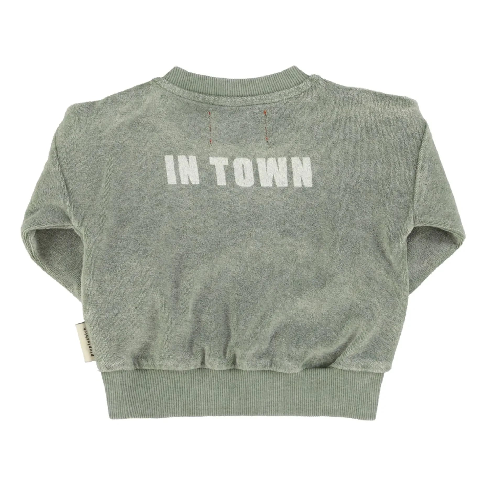 Piupiuchick - Best Friend Organic Cotton Towel Sweatshirt | Dark Green