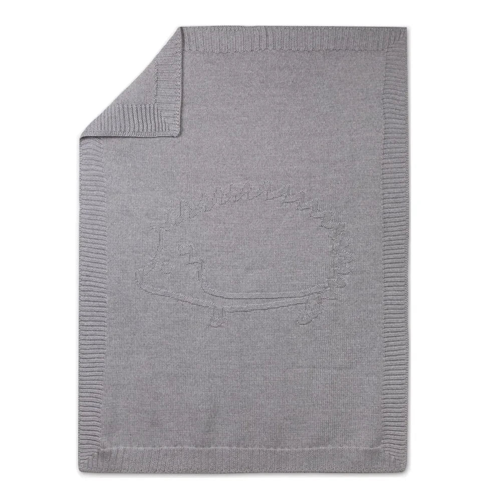 Tartine et Chocolat - Wool and Acrylic Hedgehog Pattern Checkered 75x100 cm | Light Gray
