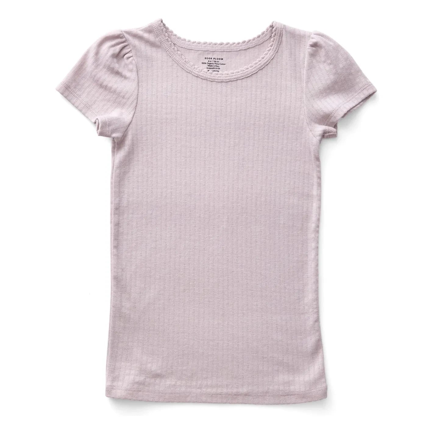 Soor Ploom - Pointelle Puff Organic Cotton T-Shirt | Beige Pink