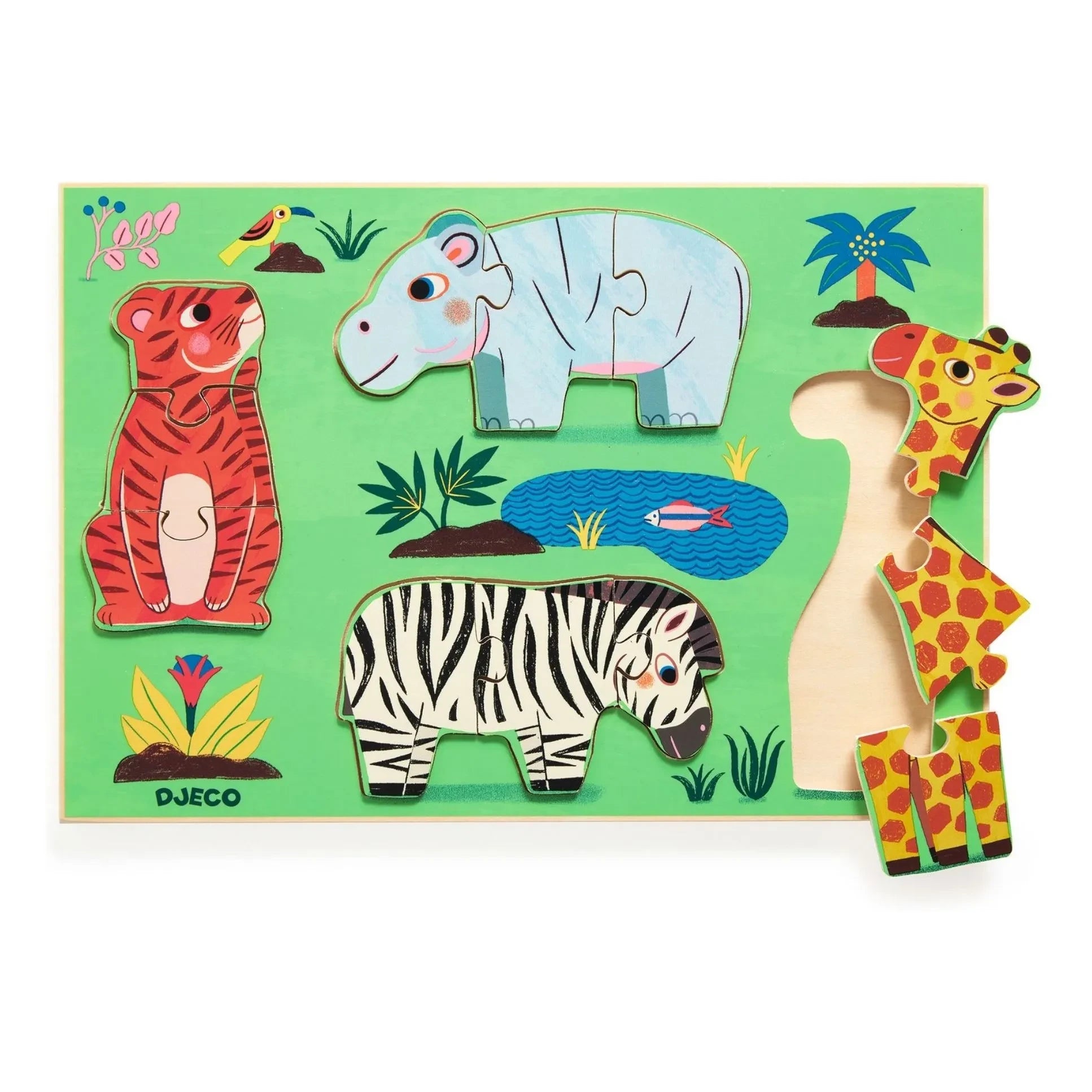 Djeco - Cuckoo Tiger Wooden Puzzle