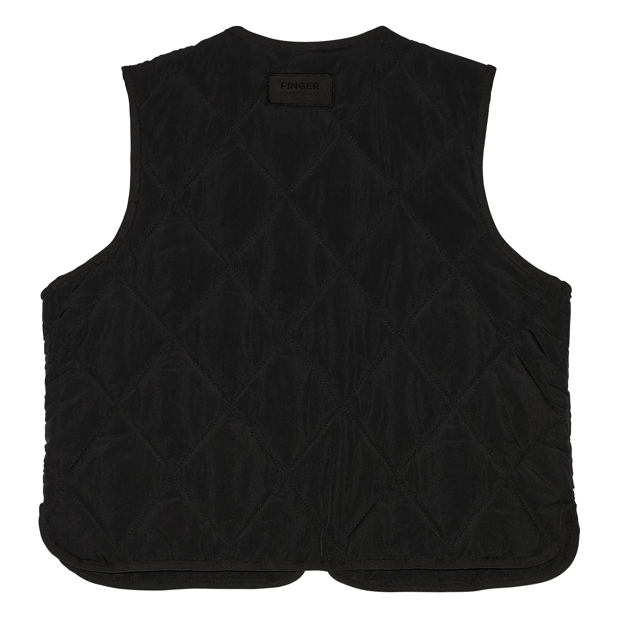 Finger in the nose - Tara Piped Sleeveless Jacket | Black