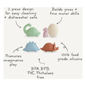 Mushie - Set of 4 Dino Bath Toys