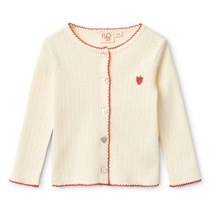 Flöss - Flora Fraise Pointelle cardigan | Cream
