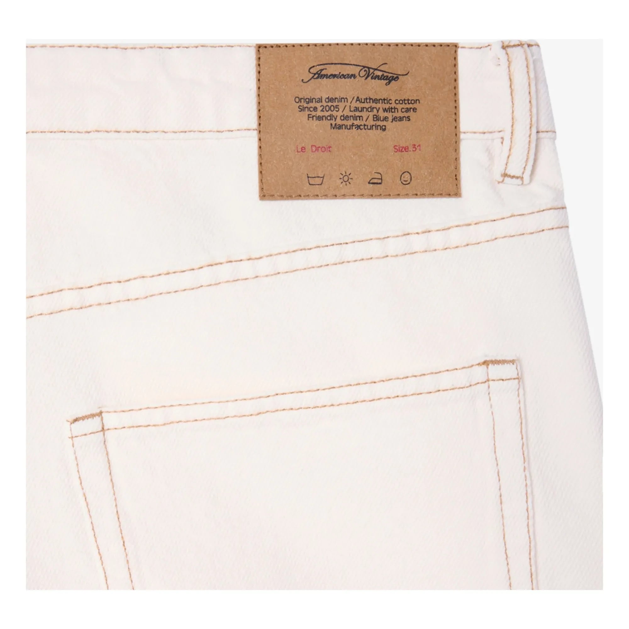 American Vintage - Jean Jozastreet Recycled Fibers | White