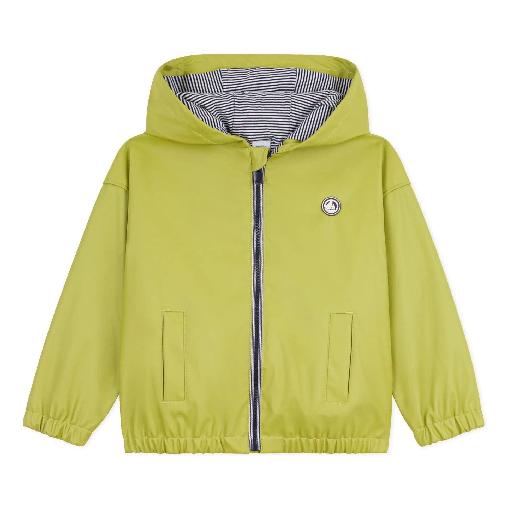 Petit Bateau - Lined Raincoat with Recycled Fibers | Yellow-Green