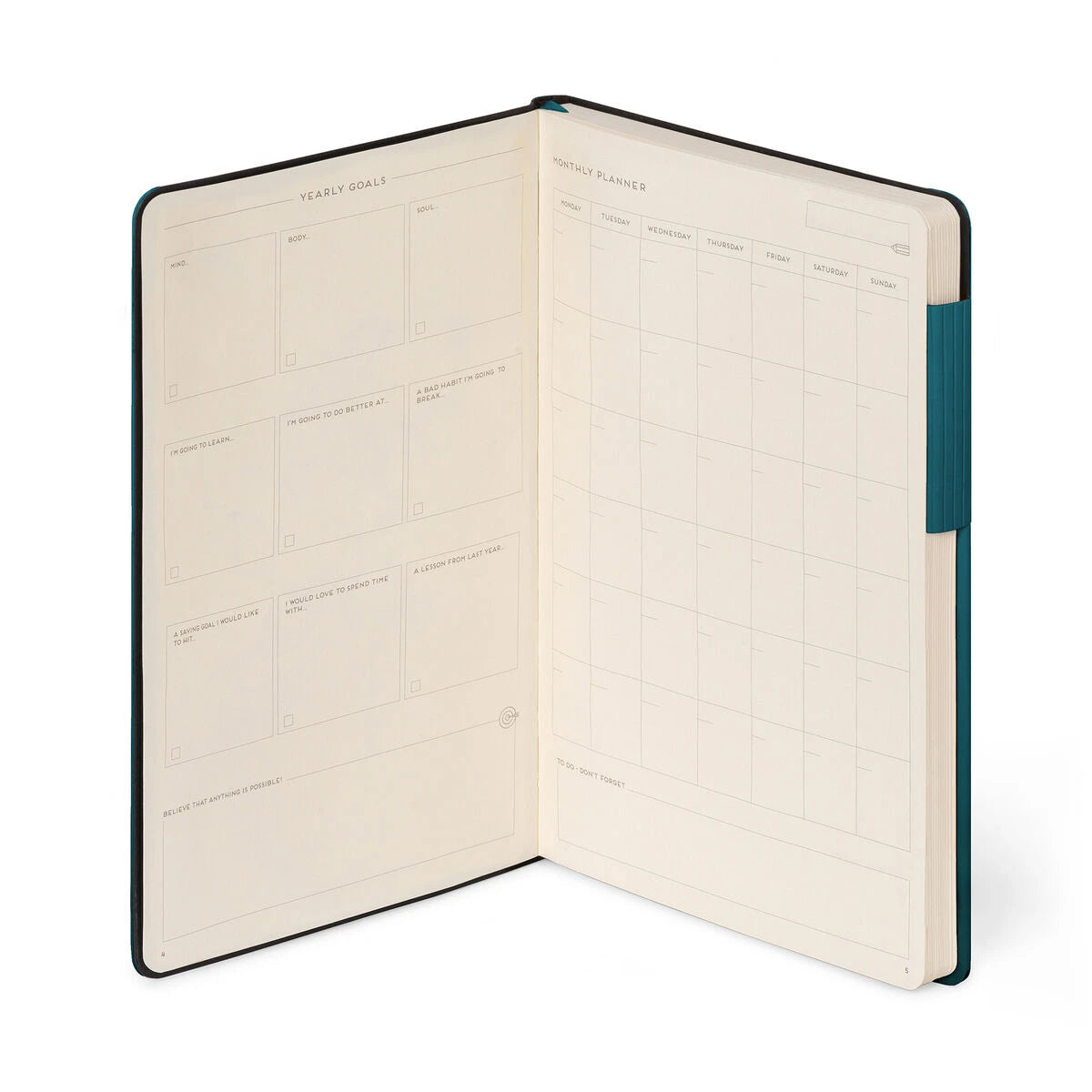 Legami - Notebook with Blank Pages and Monochrome Soft Cover - Deep Teal - My Notebook