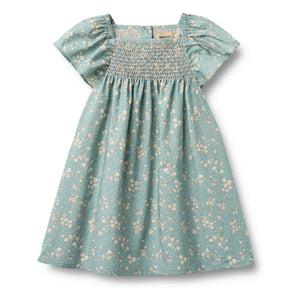 Wheat - Elva Fleurie Organic Cotton Dress | Light Blue