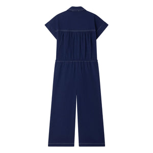 Bonpoint - Denim Lania Organic Cotton Romper | Indigo Blue