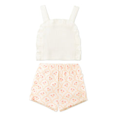 Gingersnaps - Erica ruffle top and shorts set | Ecru