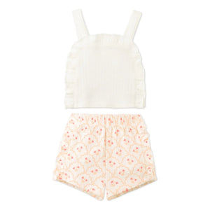 Gingersnaps - Erica ruffle top and shorts set | Ecru
