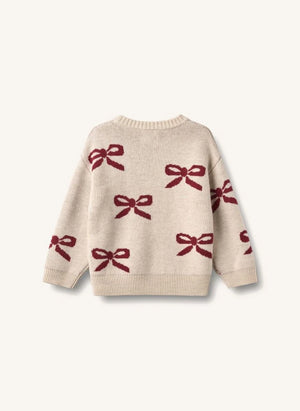 Wheat - Knotted Bow Sweater Merino Wool | Cream