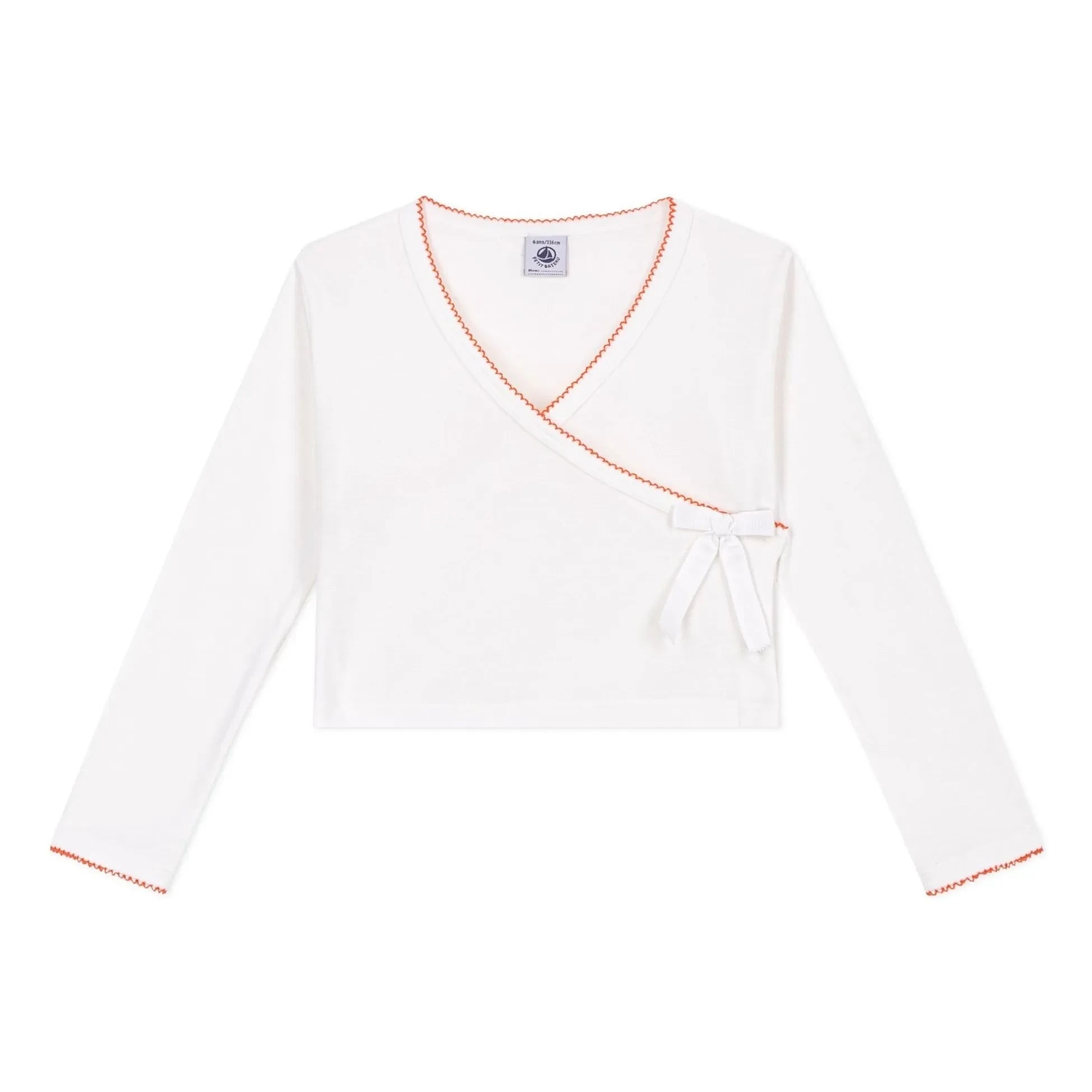 Petit Bateau - Plain Cache Coeur Vest | White