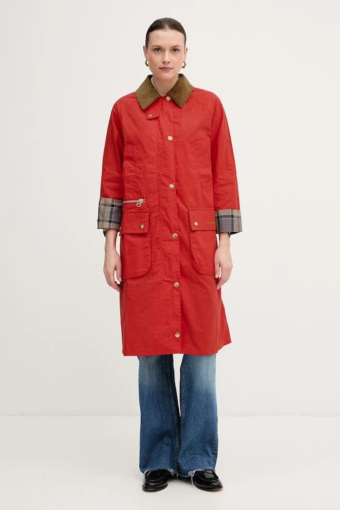 Barbour Hollington Uzun Kadın Pamuklu Ceket