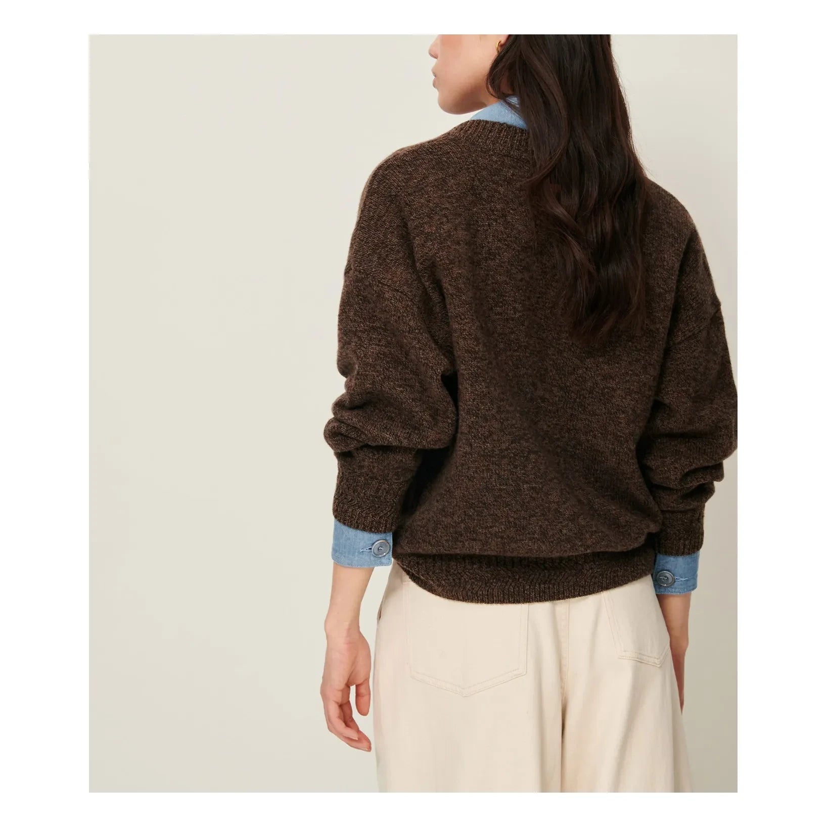 Sessùn - Sweet Monroe Oversize Merino Yün Yelek | Kahverengi
