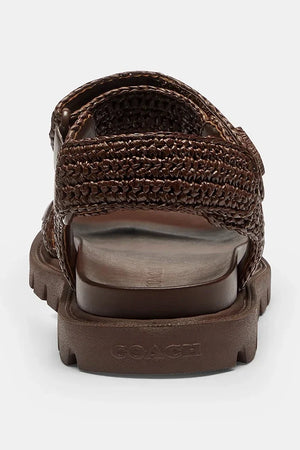 Coach Kadın Düz Taban Deri Brynn Raffia Sandal