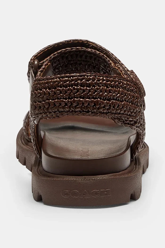 Coach Kadın Düz Taban Deri Brynn Raffia Sandal