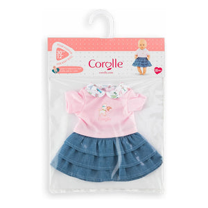 Corolle - 30 cm Baby T-Shirt and Skirt | Un Weekend à Paris | Powder Pink