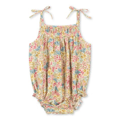Konges Sløjd - Vivian Fleurie Seersucker Organic Cotton Romper | Yellow