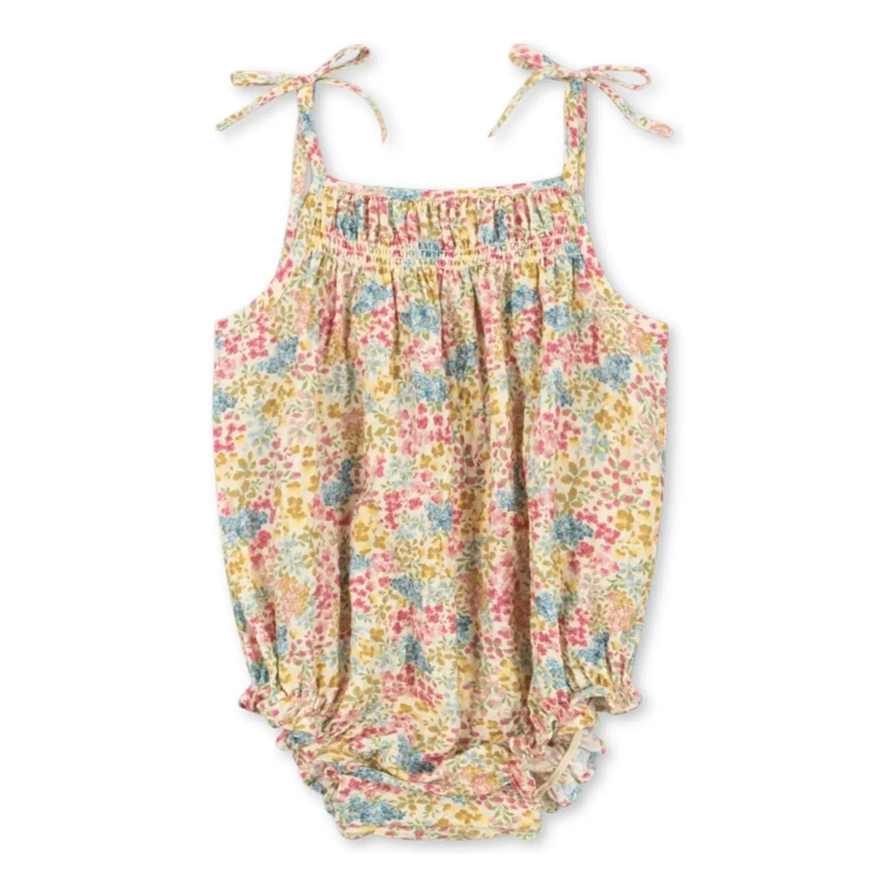 Konges Sløjd - Vivian Fleurie Seersucker Organic Cotton Romper | Yellow