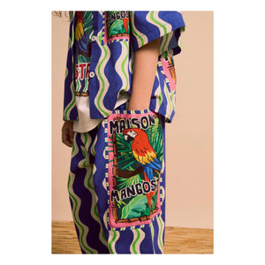 Maison Mangostan - Wave Pants Parrot | Navy Blue
