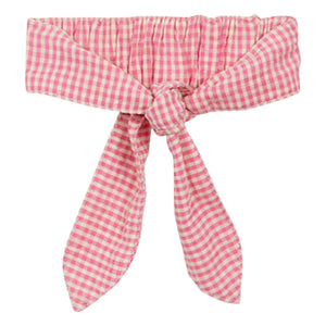 Arsène et Les Pipelettes - Gingham Seersucker Headband | Pink