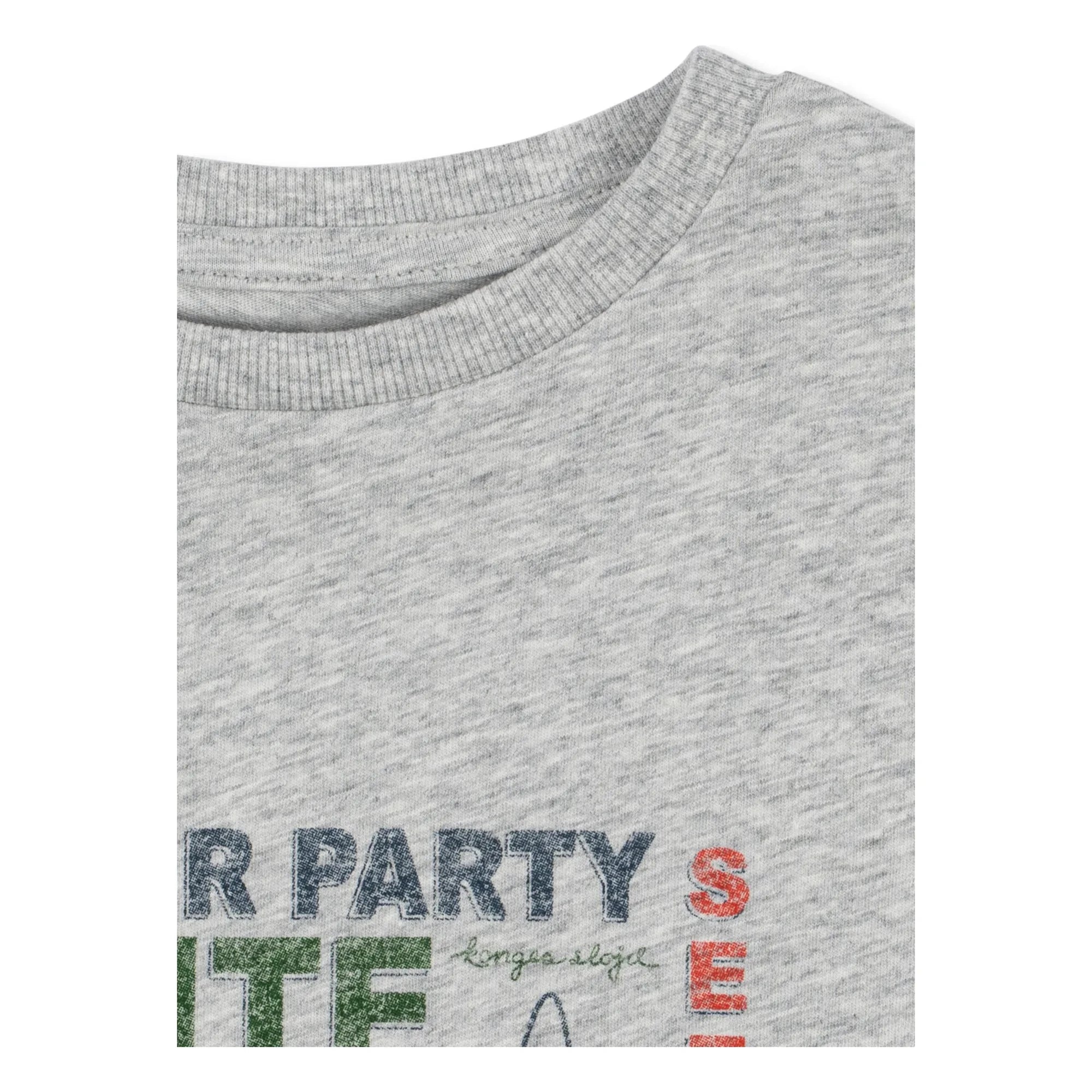 Konges Sløjd - Famo Dinner Party Organic Cotton T-Shirt | Grey Melange