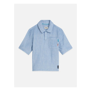 Scotch & Soda - Polo Chambray Shirt | Light Blue
