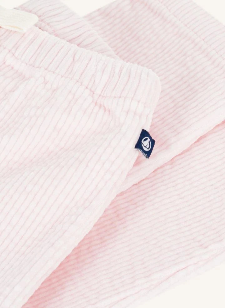 Petit Bateau - Organik Pamuk Kadife Bebek Pantolonu | Açık Pembe