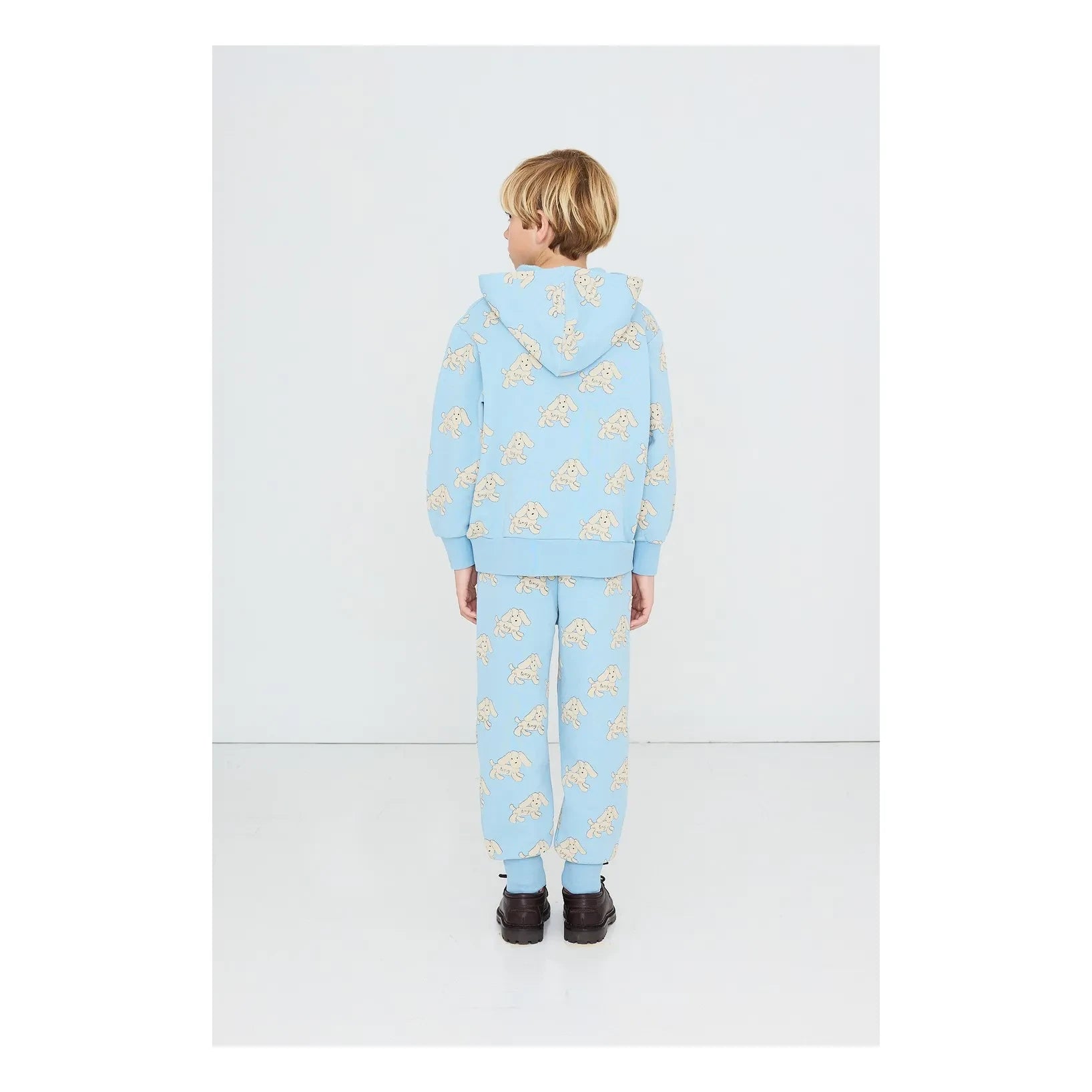 Tinycottons - Organic Cotton Dog Print Hooded Sweatshirt | Light Blue