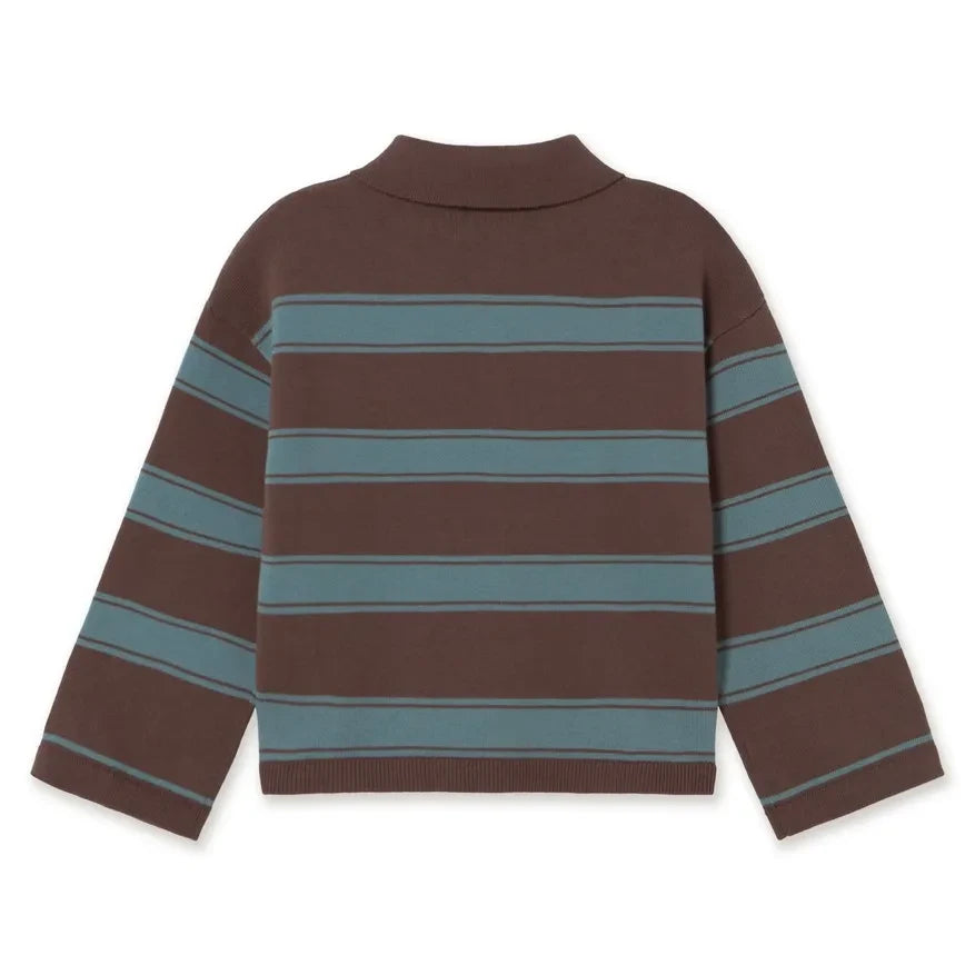 Tinycottons - Striped Polo Shirt | Brown